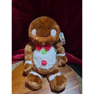 NWT Ganz Hug-A-Longs Gingerbread Cookie Man Plush 16" Long Stretchy Arms Holiday